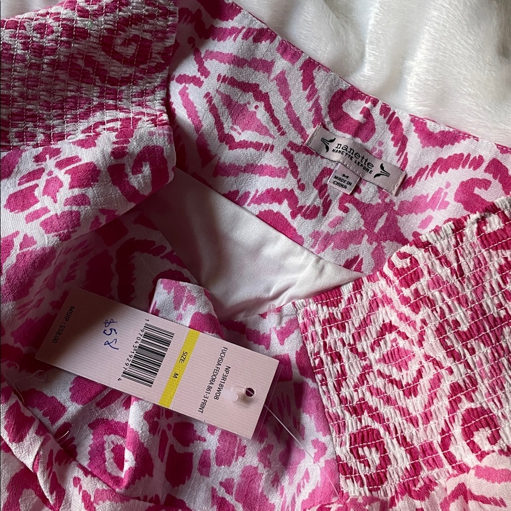 Pink And White Patterned Pants - image 3